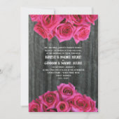 Barnwood en Hot Pink Rozen Weddenschap Kaart (Voorkant)