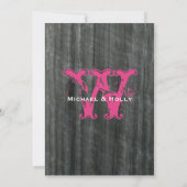 Barnwood en Hot Pink Rozen Weddenschap Kaart (Achterkant)