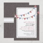 Barnwood en Lace geïnspireerd met Bunting Wedding Kaart (Voorkant / Achterkant)