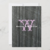 Barnwood en Roses Wedding Invitation Kaart (Achterkant)