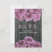 Barnwood en Roses Wedding RSVP (Voorkant)
