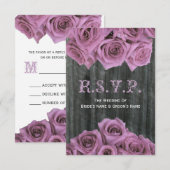 Barnwood en Roses Wedding RSVP (Voorkant / Achterkant)