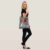 Barnwood en Rozen in Mason Jar Smile Label Tote Bag (Op model)