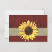 Barnwood en Zonnebloem Bruiloft RSVP (Voorkant)