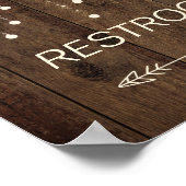 Barnwood Fairy Lights Linker Pijl Badkamer Teken Poster (Hoek)