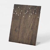Barnwood Fairy Lights Pedastal Bar Menu Reclamebord Met Voetstuk (Voorkant)