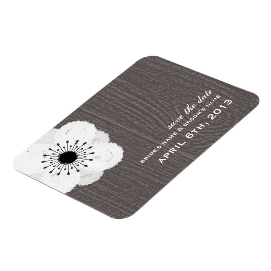 Barnwood geïnspireerd Frans Anemone slaat de datum Magneet (Linkerzijde)