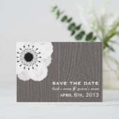 Barnwood geïnspireerd Frans Anemone slaat de datum Save The Date (Staand voorkant)
