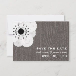 Barnwood geïnspireerd Frans Anemone slaat de datum Save The Date
