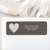 Barnwood Geïnspireerd Lace Heart Address Label (Insitu)