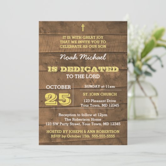 Barnwood Gold Uitnodiging (Staand voorkant)