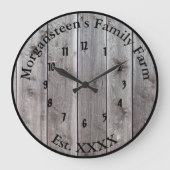 Barnwood Grey Rustic Family Home Vast Grote Klok (Voorkant)