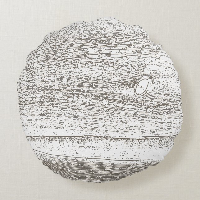 Barnwood Home Decor Rond Kussen (Achterkant)