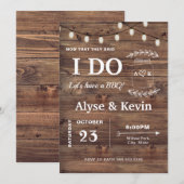 Barnwood Kerstverlichting I DO BBQ Kaart (Voorkant / Achterkant)