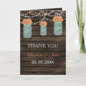 Barnwood koraal bloemenmetselaar potten Dank U Bedankkaart (Voorkant)
