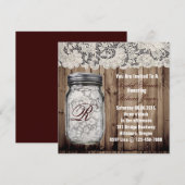 Barnwood Lace Country Mason Jar vrijgezellenfeest Kaart (Voorkant / Achterkant)