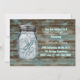 Barnwood Lace Country Mason Jar vrijgezellenfeest Kaart