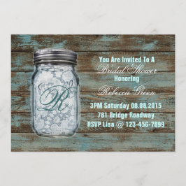 Barnwood Lace Country Mason Jar vrijgezellenfeest Kaart