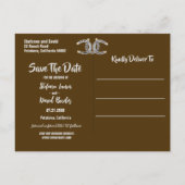 BARNWOOD, LACE & HOEFIJZERS BEWAAR DE DATUM AANKONDIGINGSKAART (Achterkant)