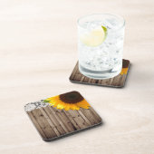 barnwood lace rustisch western land zonnebloem onderzetter (Rechterzijde)