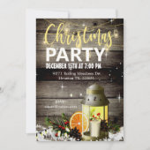 Barnwood & Lantern-kerstuitnodiging Kaart (Voorkant)