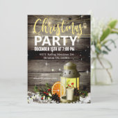 Barnwood & Lantern-kerstuitnodiging Kaart (Staand voorkant)