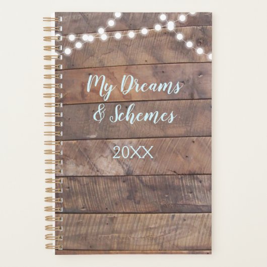 Barnwood Licht Aqua Rustic Persoonlijke Dag Planner (Voorkant)