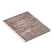 Barnwood Licht Roze Bat Mitzvah Snoep Wrappers Notitieblok (Schuin)