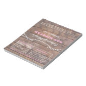 Barnwood Licht Roze Bat Mitzvah Snoep Wrappers Notitieblok (Linkerzijde)