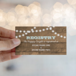 Barnwood Lights Aqua Bruids Huwelijksregister Informatiekaartje