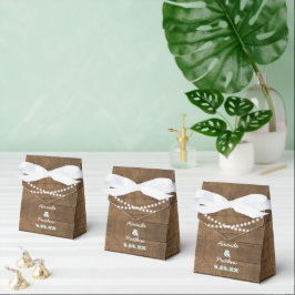 Barnwood Lights Aqua Bruiloft Favor Box Bedankdoosjes