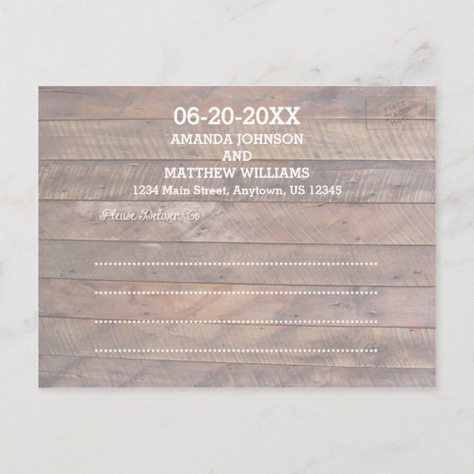 Barnwood Lights Aqua Bruiloft Save the Date Aankondigingskaart (Achterkant)