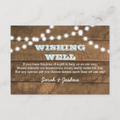 Barnwood Lights Aqua Bruiloft Wishing Well Informatiekaartje (Voorkant)