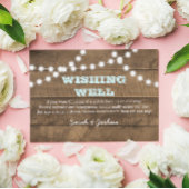 Barnwood Lights Aqua Bruiloft Wishing Well Informatiekaartje