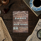 Barnwood Lights Aqua Housewarming Uitnodiging