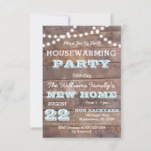 Barnwood Lights Aqua Housewarming Uitnodigingen (Voorkant)