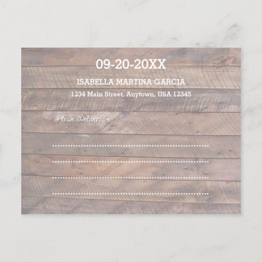 Barnwood Lights Aqua Quinceañera Foto Opslaan Datu Aankondigingskaart (Achterkant)