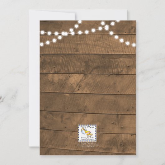 Barnwood Lights Aqua Quinceañera uitnodiging (Achterkant)