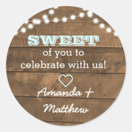 Barnwood Lights Aqua Sweet Treat Bag Sticker