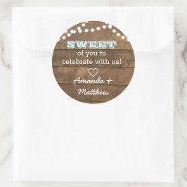Barnwood Lights Aqua Sweet Treat Bag Sticker