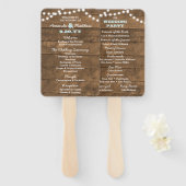 Barnwood Lights Aqua Trouwprogramma Hand Fans Handwaaier (Voorkant en achterkant)