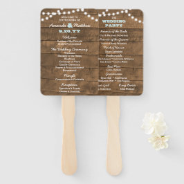 Barnwood Lights Aqua Trouwprogramma Hand Fans Handwaaier