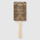 Barnwood Lights Aqua Trouwprogramma Hand Fans Handwaaier (Achterkant)