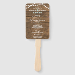 Barnwood Lights Aqua Trouwprogramma Hand Fans Handwaaier