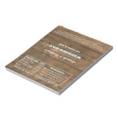 Barnwood Lights Aqua Wedding Favor Snoep Wrappers Notitieblok (Linkerzijde)