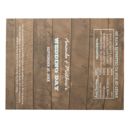 Barnwood Lights Aqua Wedding Favor Snoep Wrappers Notitieblok