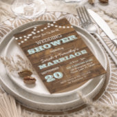 Barnwood Lights Aqua Wedding Party Sm Uitnodiging