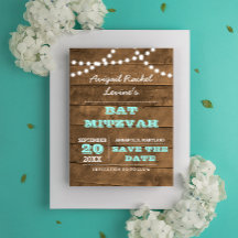 Barnwood Lights B"H Blauwgroen Bat Mitzvah Save th