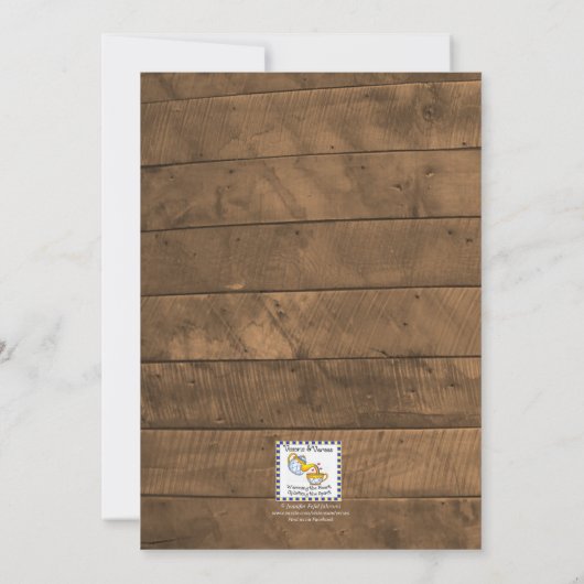 Barnwood Lights Blauwgroen B"H Bat Mitzvah Invitat Kaart (Achterkant)