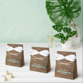 Barnwood Lights Blauwgroen Bat Mitzvah Favor Box Bedankdoosjes